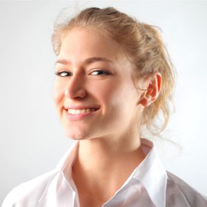 blonde women smiling
