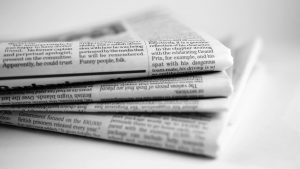 newspaper stacked