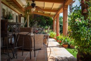 porch chairs and flowers