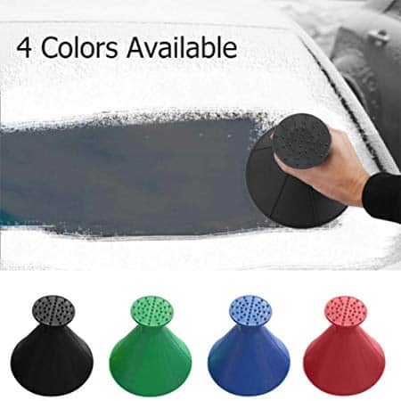 funnel cone shaped ice scraper for windshield