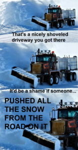 funny snow plow meme