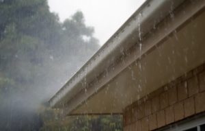 rainfall in gutters