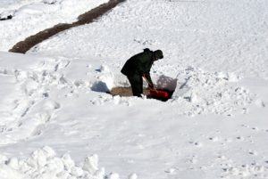 shoveling snow