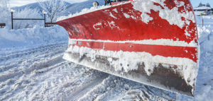 Snow plow machinery ready for winter cleaning